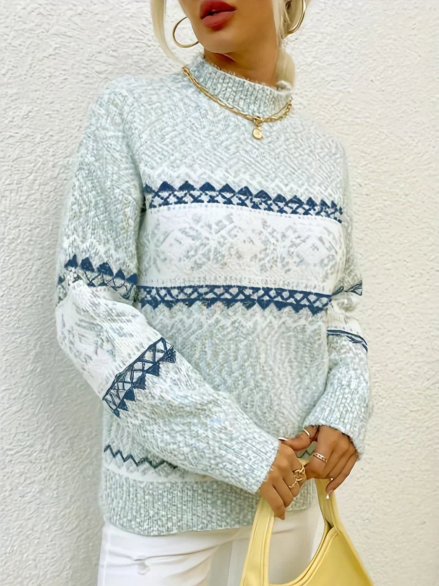 Crochet Lace Yoke V-Neck Long Sleeve Swiss Dot Blouse 5