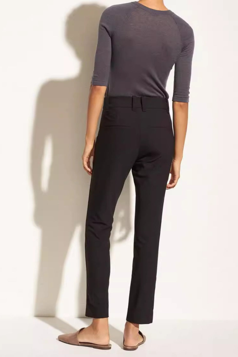 Cropped Straight High Waist Stretch Minimalist Pants