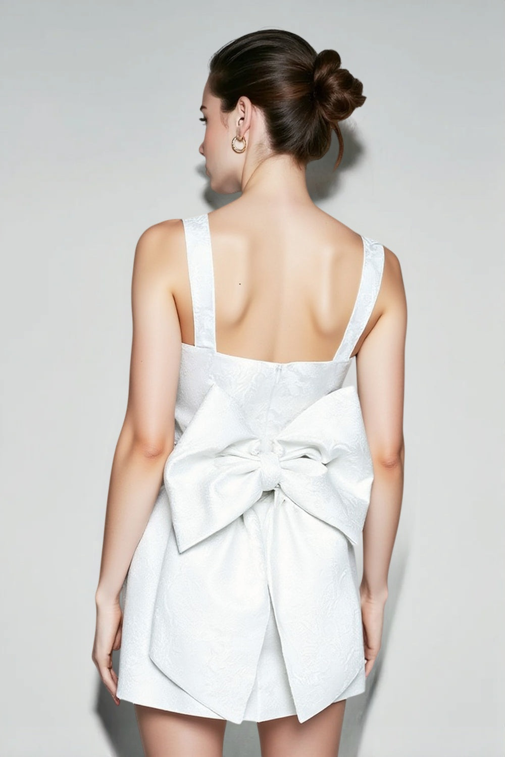 Square Neck Sleeveless Bow Back Fit and Flare Mini Dress 2