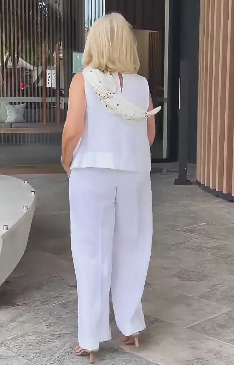 Sleeveless Layered Tank and Wide Leg Trousers Two Piece Set 8