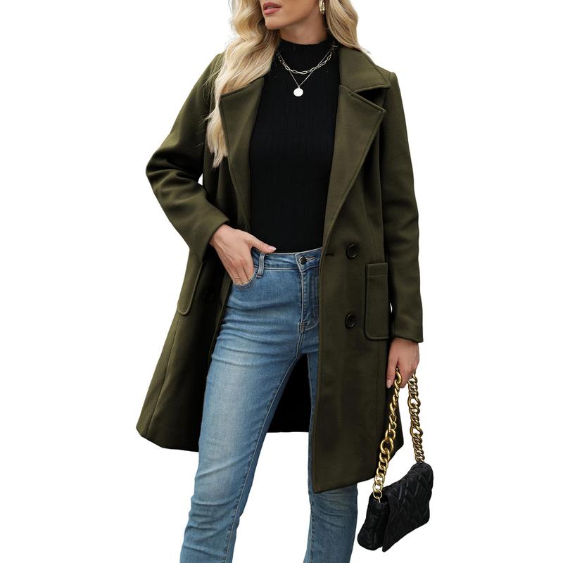 Double Breasted Notch Lapel Longline Coat 3