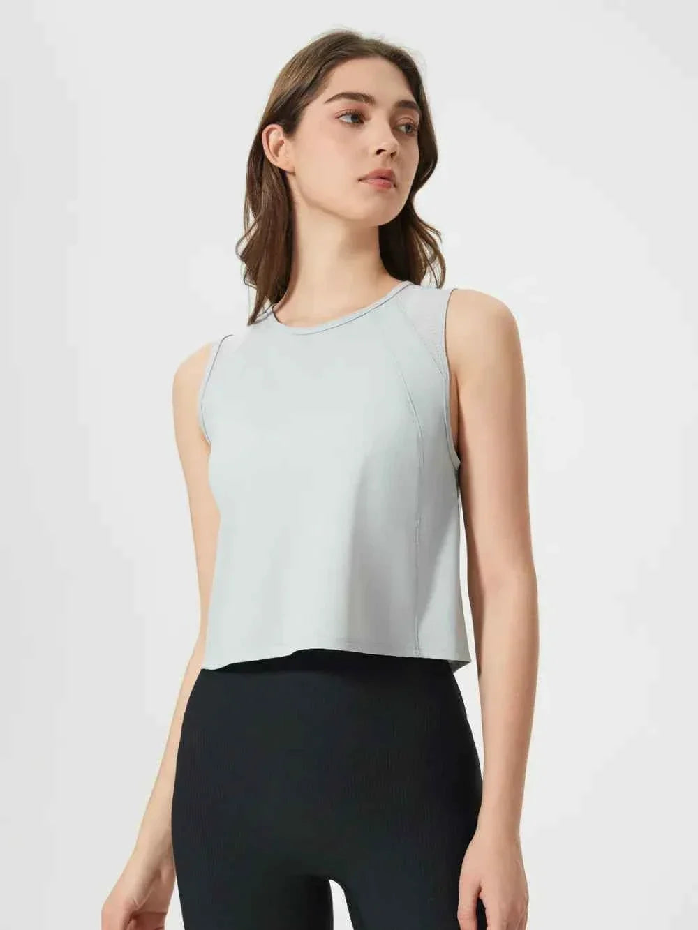 Millennia Round Neck Cropped Active Tank