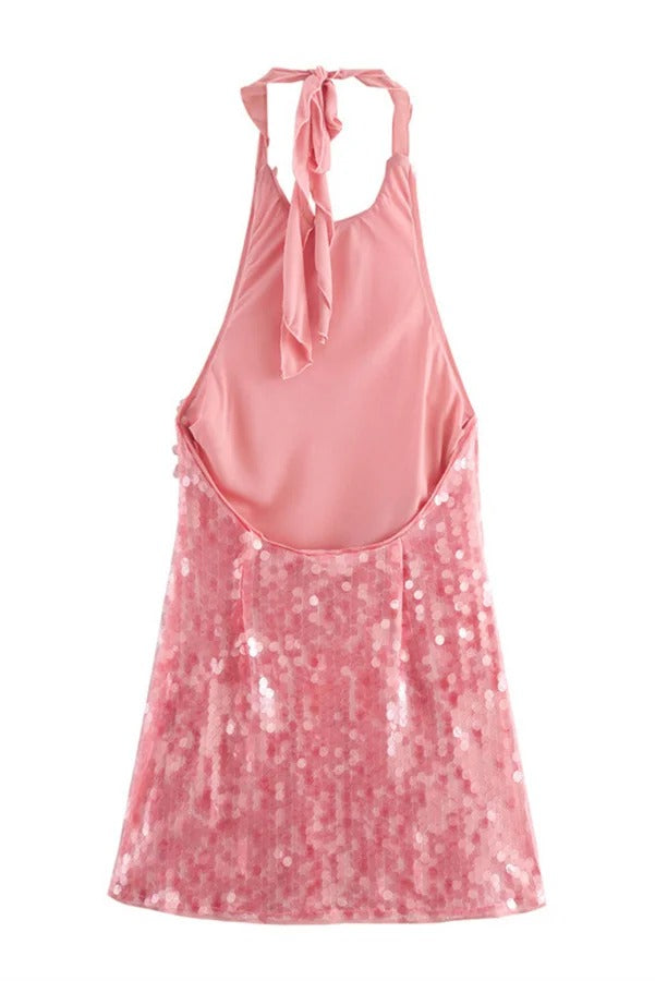 Glitter Sweetheart Starfish Cut Out Tiered Ruffle Mini Dress - View 6