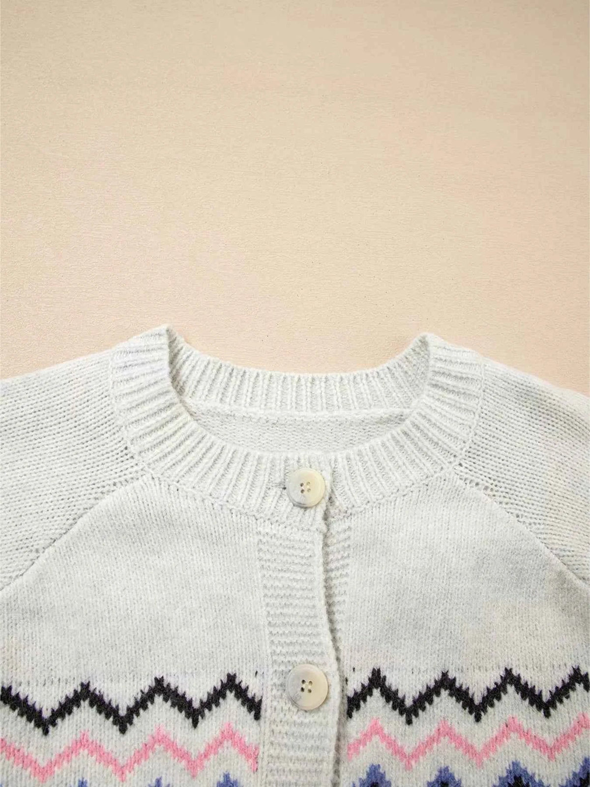 Stripe Geometric Button Up Sweater Cardigan