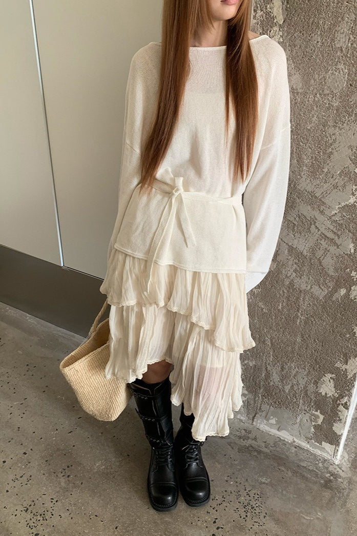 Irregular Flowy Midi Skirt
