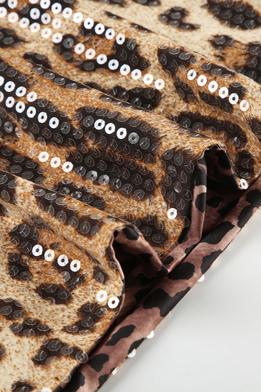 Sequin Midi Dress in Brown - View 3