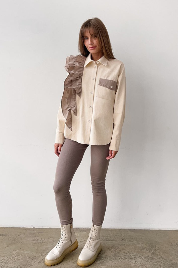Asymmetrical Color Block Blouse