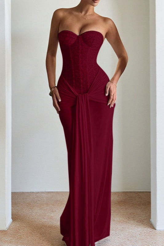 Sequin Strapless Sweetheart Corset Mermaid Gown - View 4