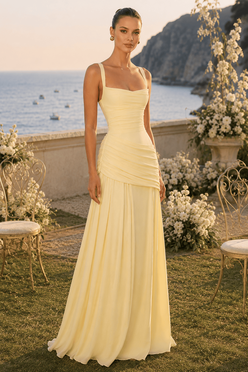 Backless Ruched Dress