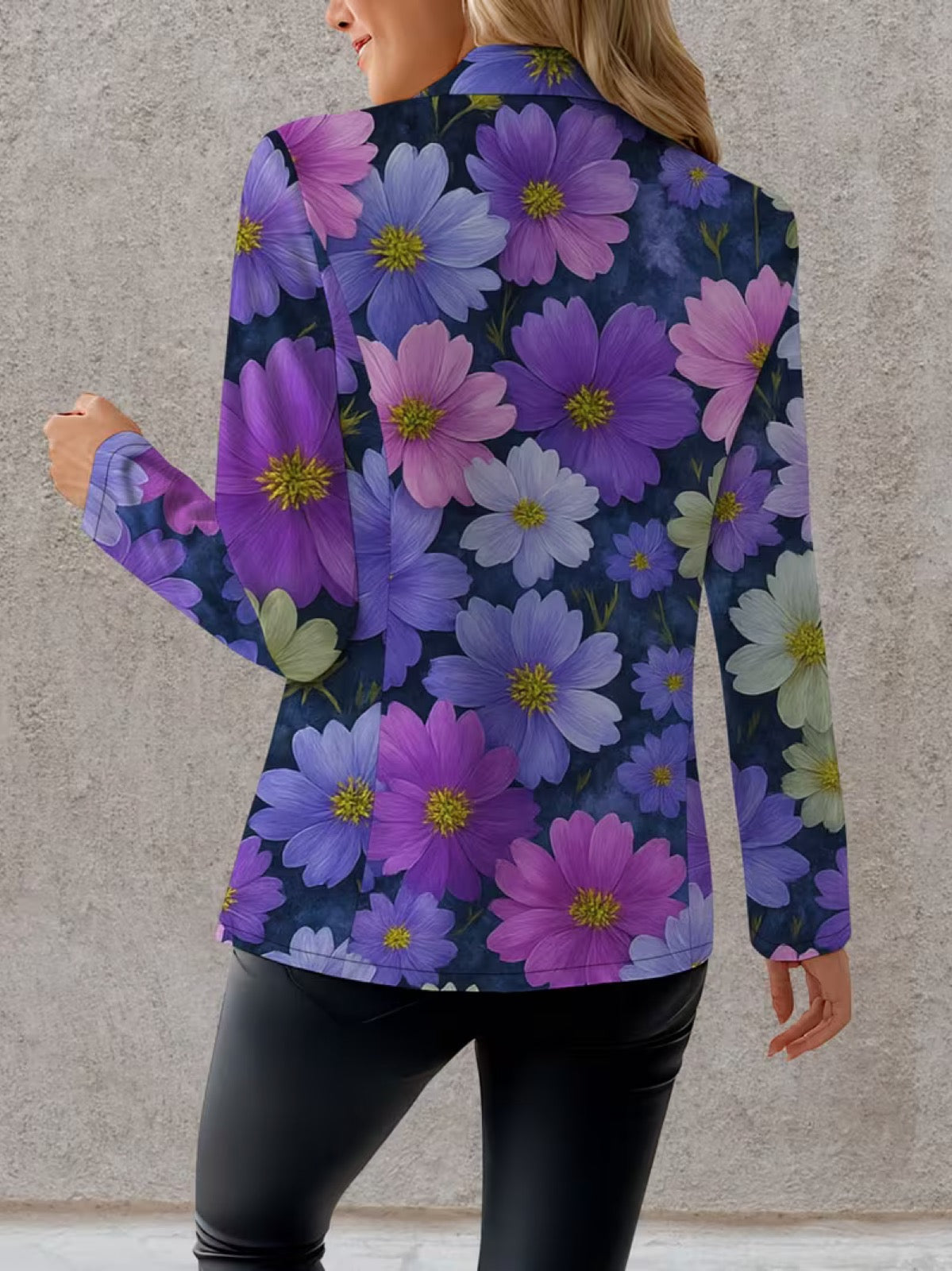 Floral Print Single Button Blazer 5