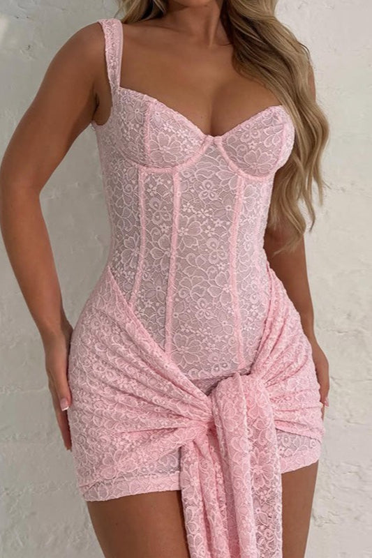 Deep V-Neck Lace Dress