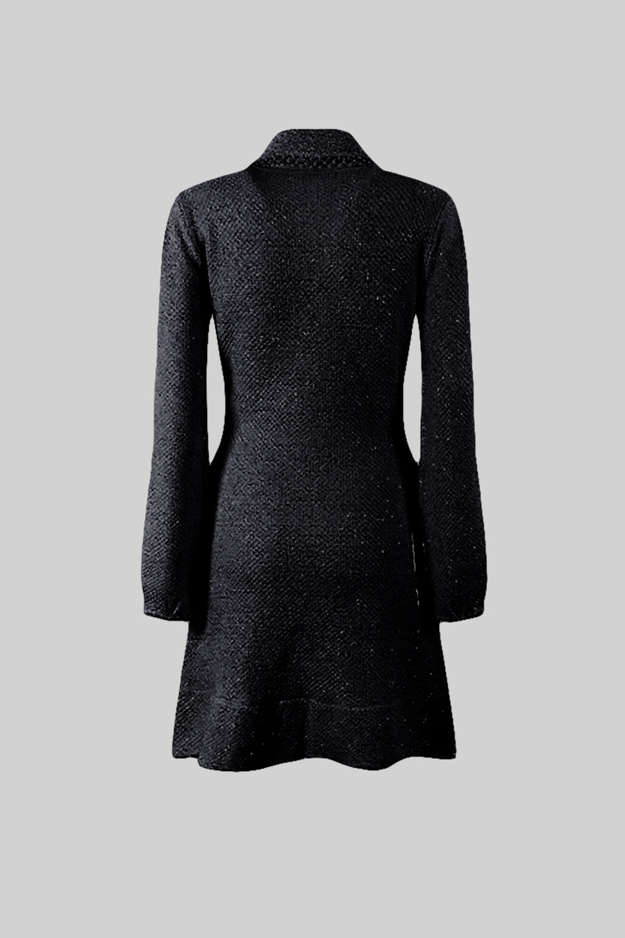 Tweed Pearl Collar Metallic Button Patch Pocket Mini Dress - View 10
