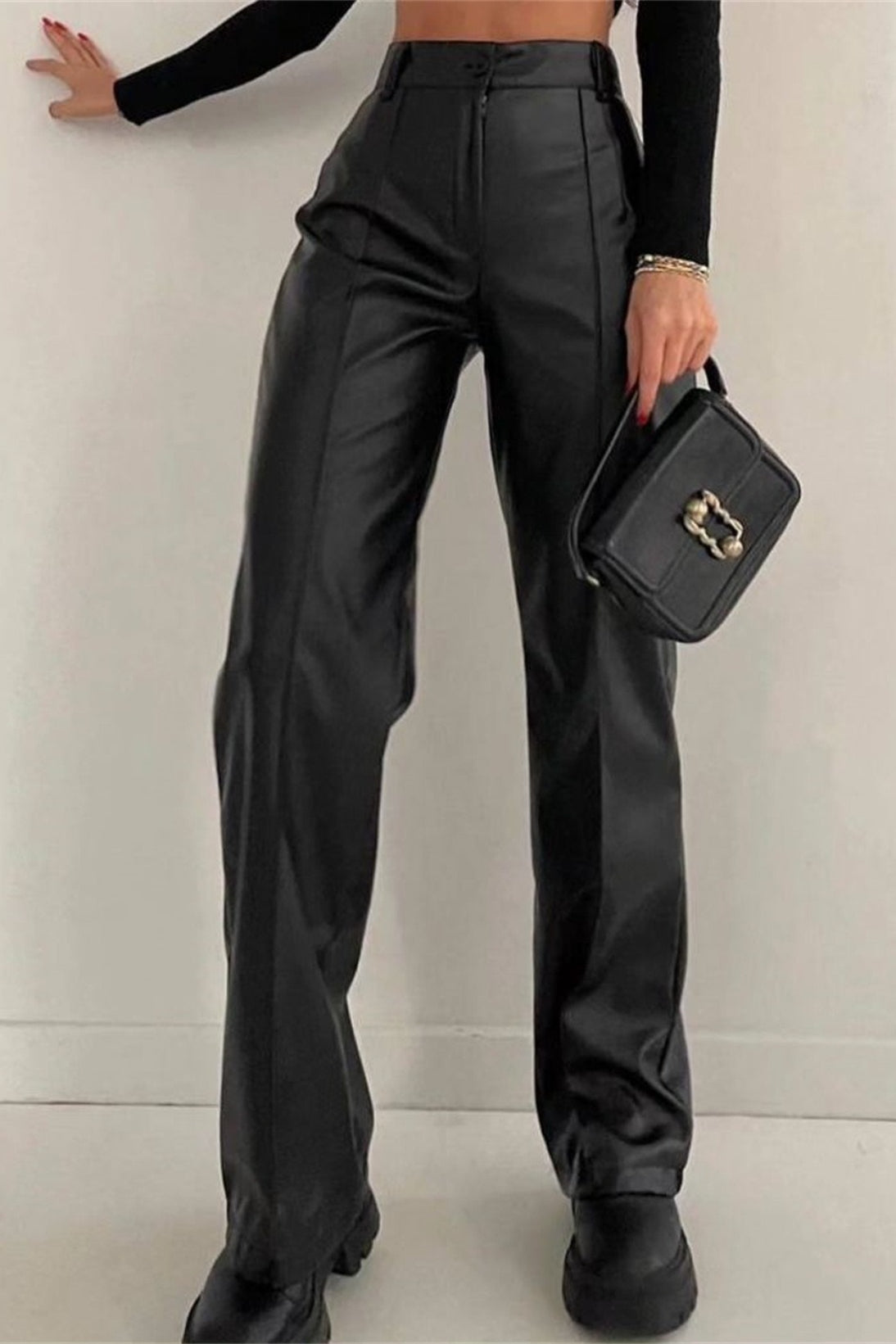 Slimming Straight PU Cool Fashion Pants