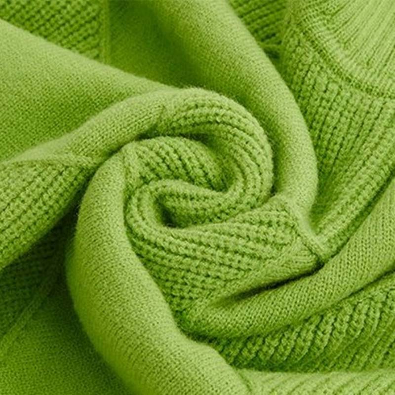 Turtleneck Long Sleeve Diamond Textured Knit Sweater 7