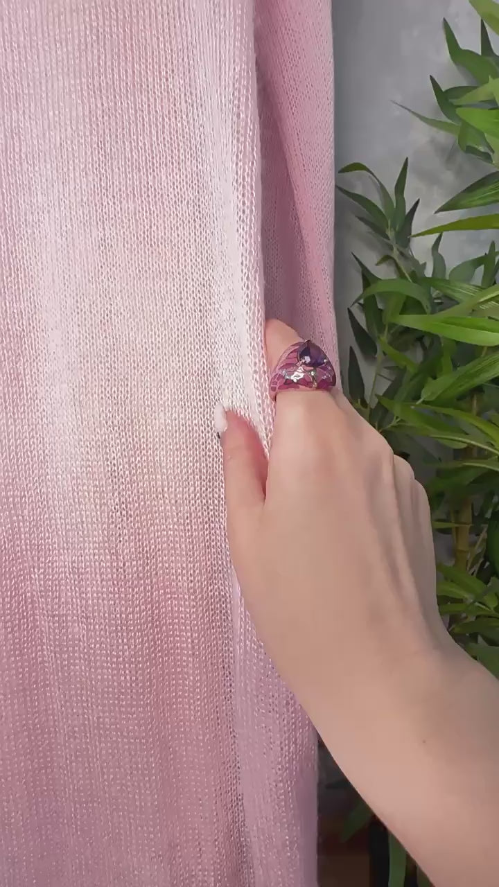Sheer Knit LayeRed Maxi Dress in Pink - View 4