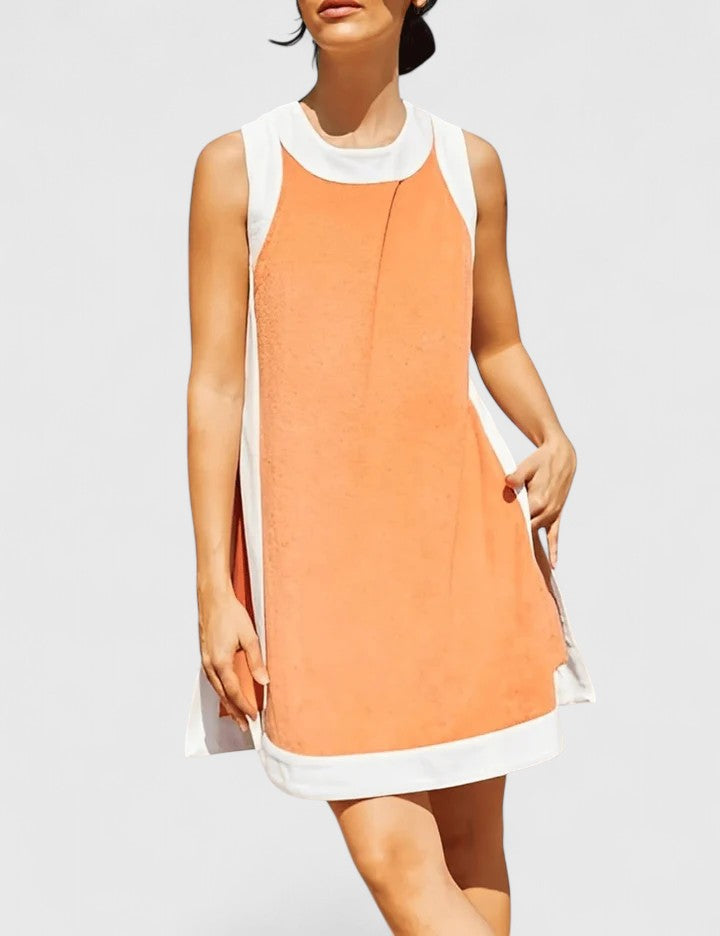 Contrast Trim Round Neck Sleeveless Shift Mini Dress 5