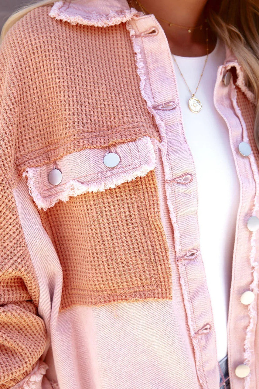 Brushed Waffle Long Sleeve Coat