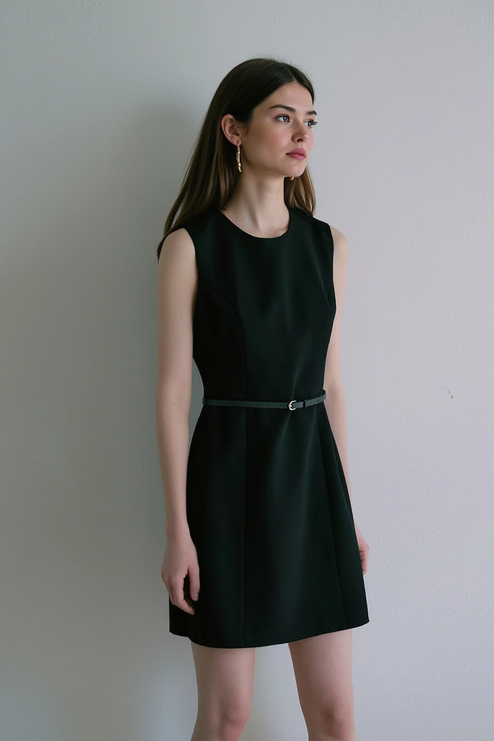 Sleeveless Cinched A Line Work Dress