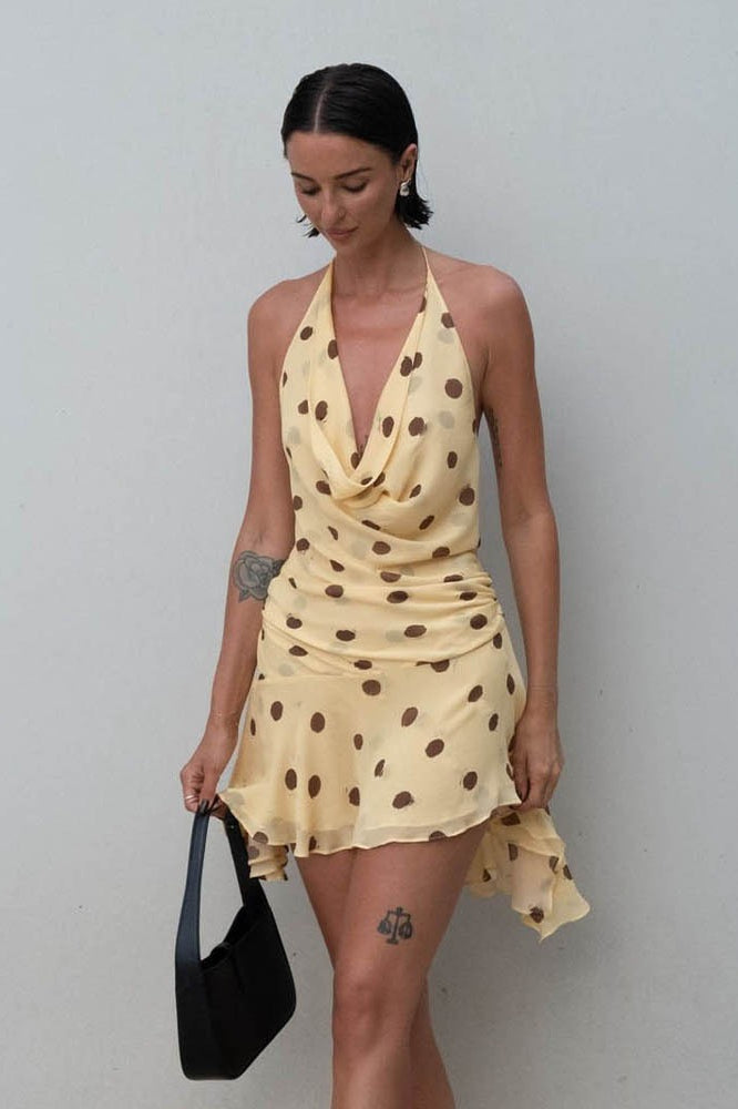 Chiffon V-Neck Sleeveless Bodycon Mini Summer Dress