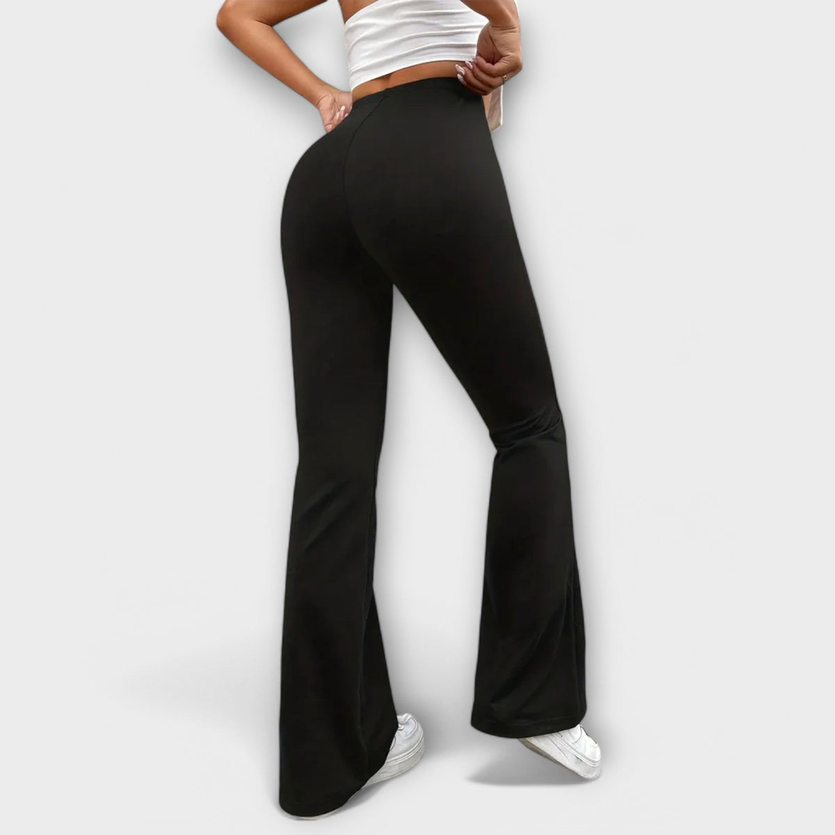 High Waist V Back Flare Pants 2