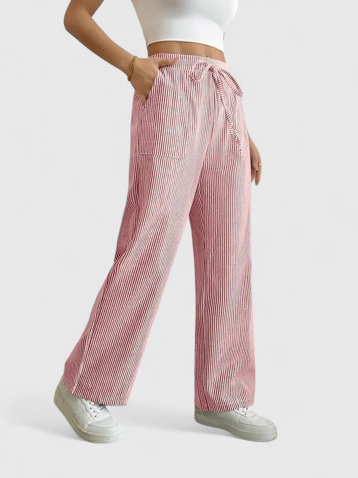 High Waist Striped Wide Leg Pants 19