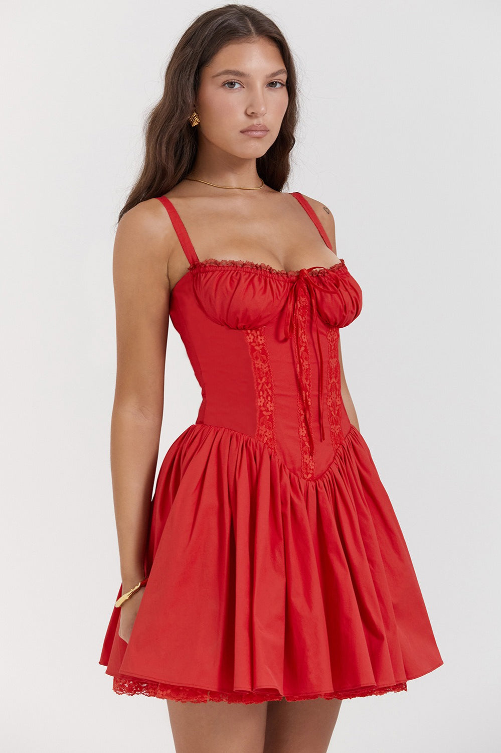 Allure Lace Trim Solid Slip Dress - View 19