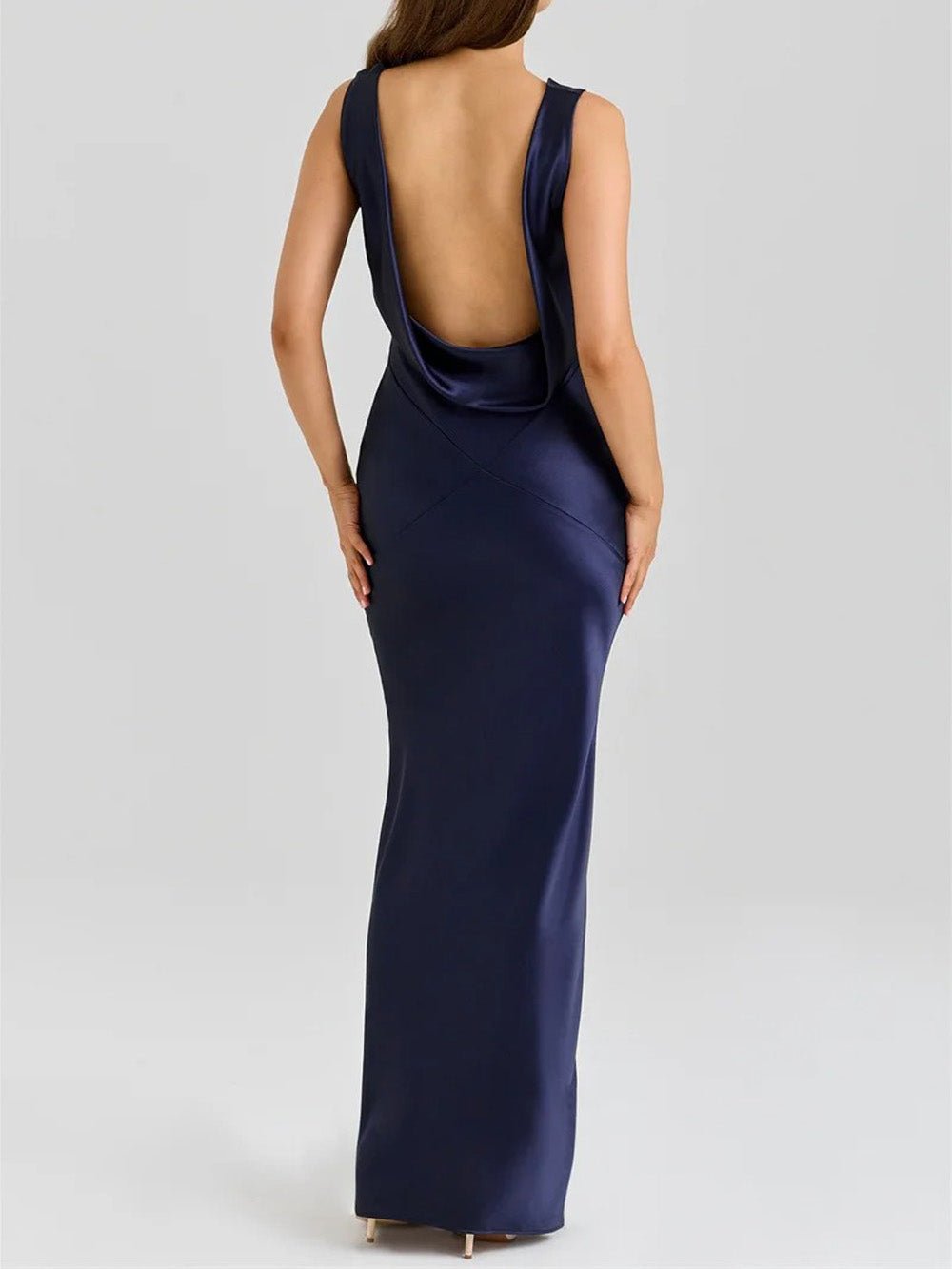 Camilla Satin Cowl Maxi Dress - View 2