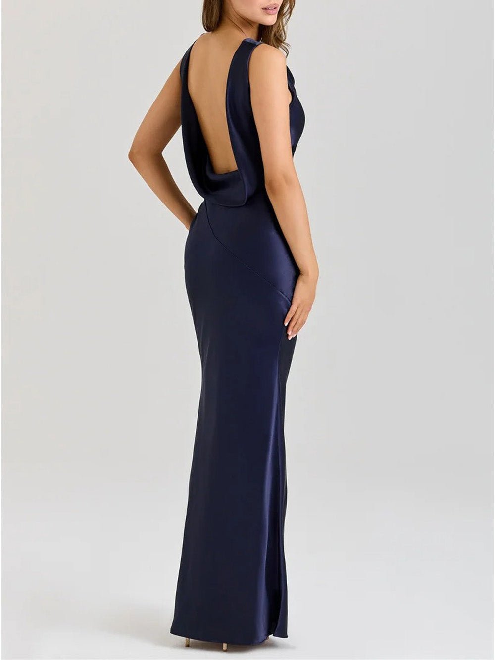 Camilla Satin Cowl Maxi Dress - View 3