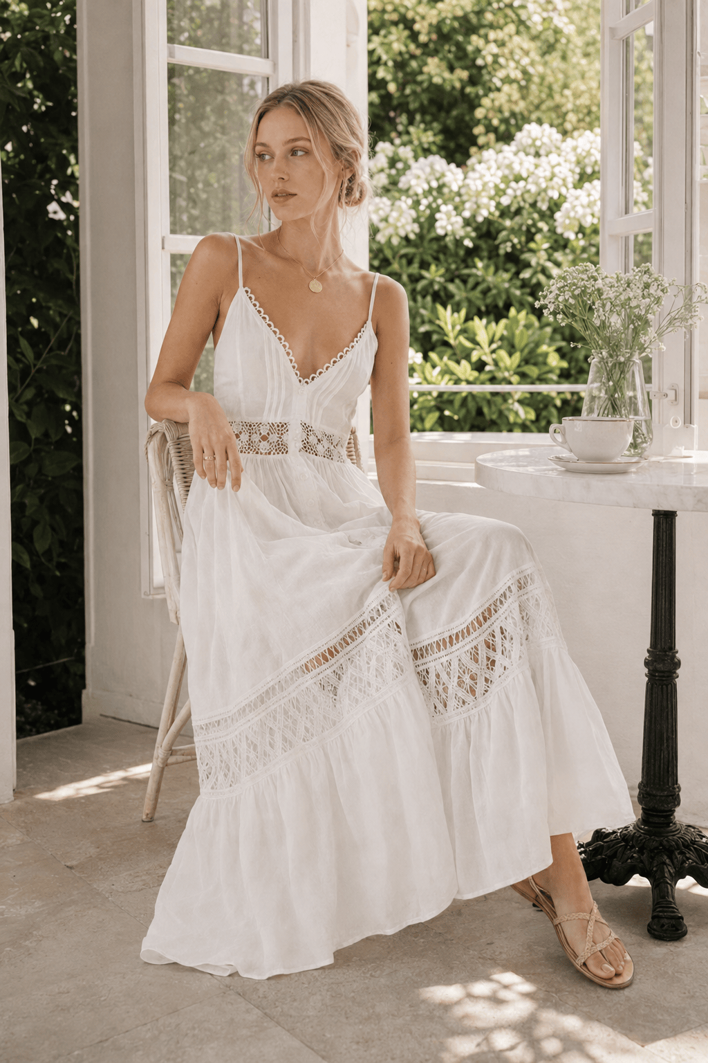 Lace Sheer Mesh Dress