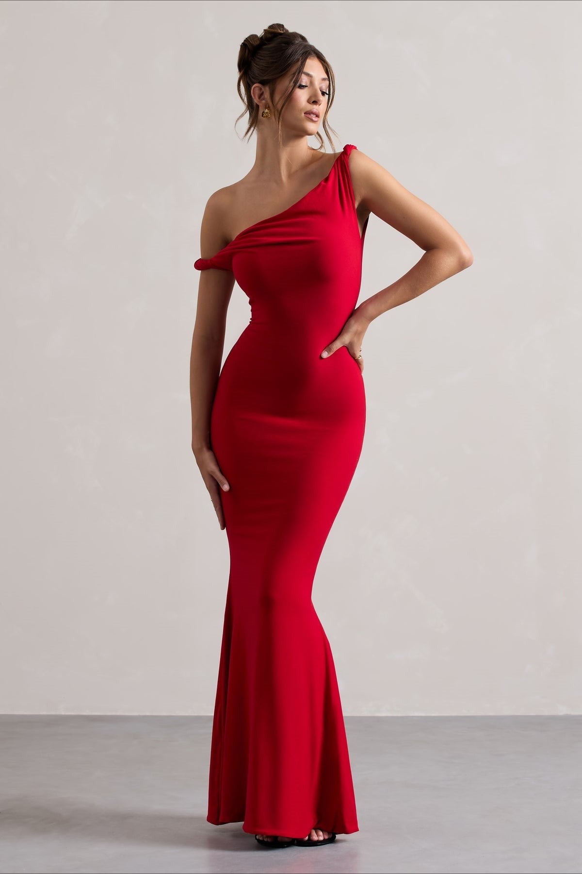 One Shoulder Bodycon Mermaid Maxi Dress - View 7
