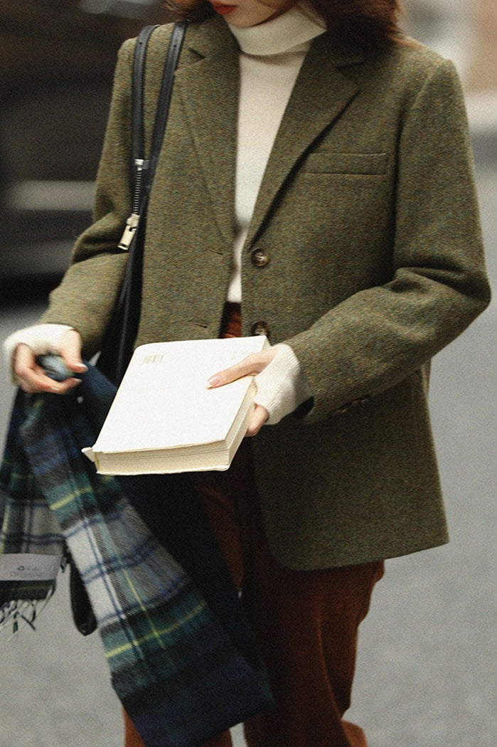 Tailored Wool Crepe Blazer