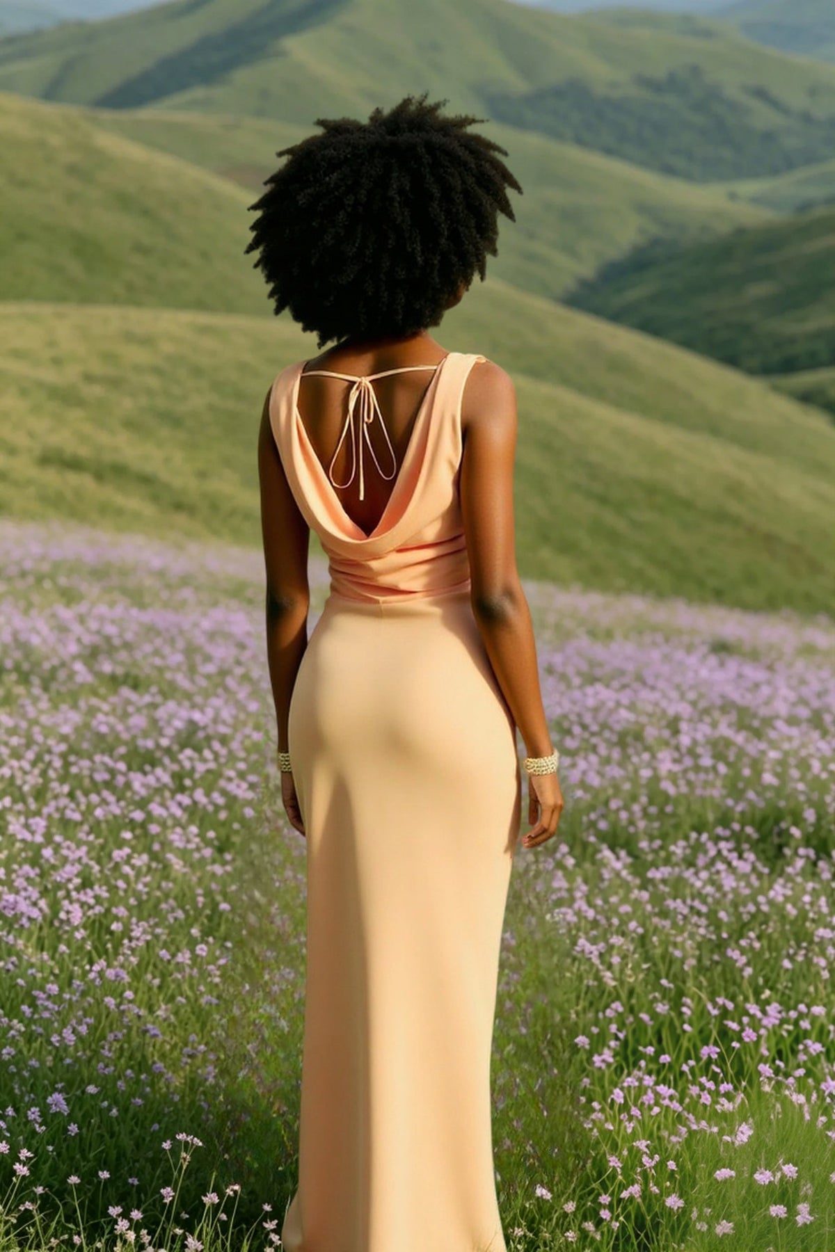 Satin Mermaid Low-Back Party Dress - View 15