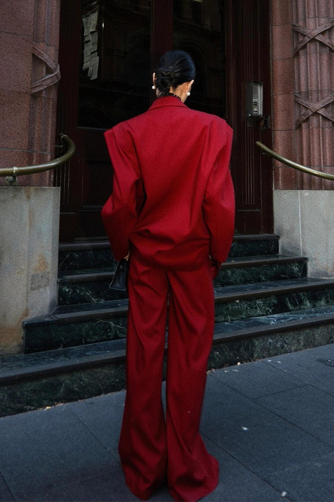 Oversized Blazer Wide Leg Pants Two Piece Set