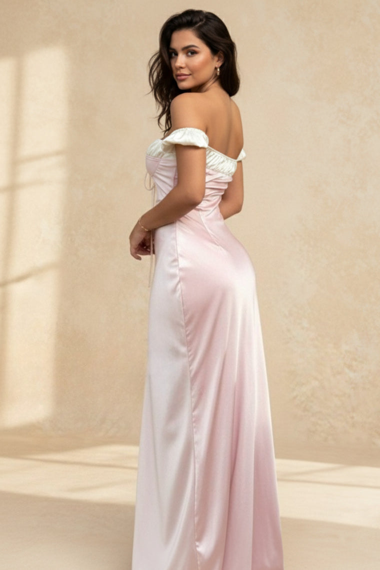 Ruched Satin Dress