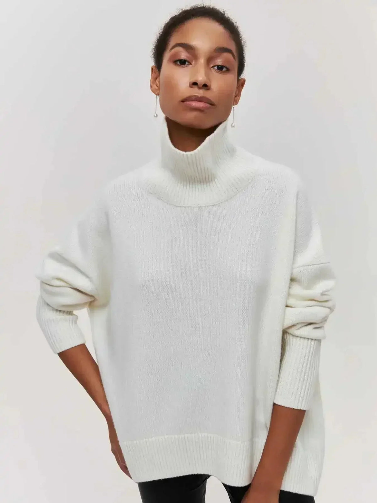 Turtleneck Long Sleeve Oversized Knit Sweater 5