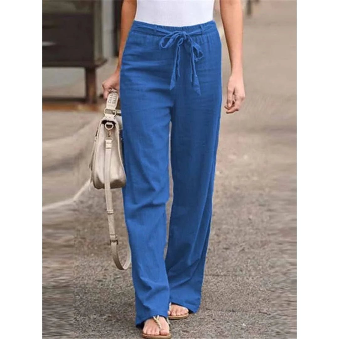 High Waist Drawstring Wide Leg Pants 3