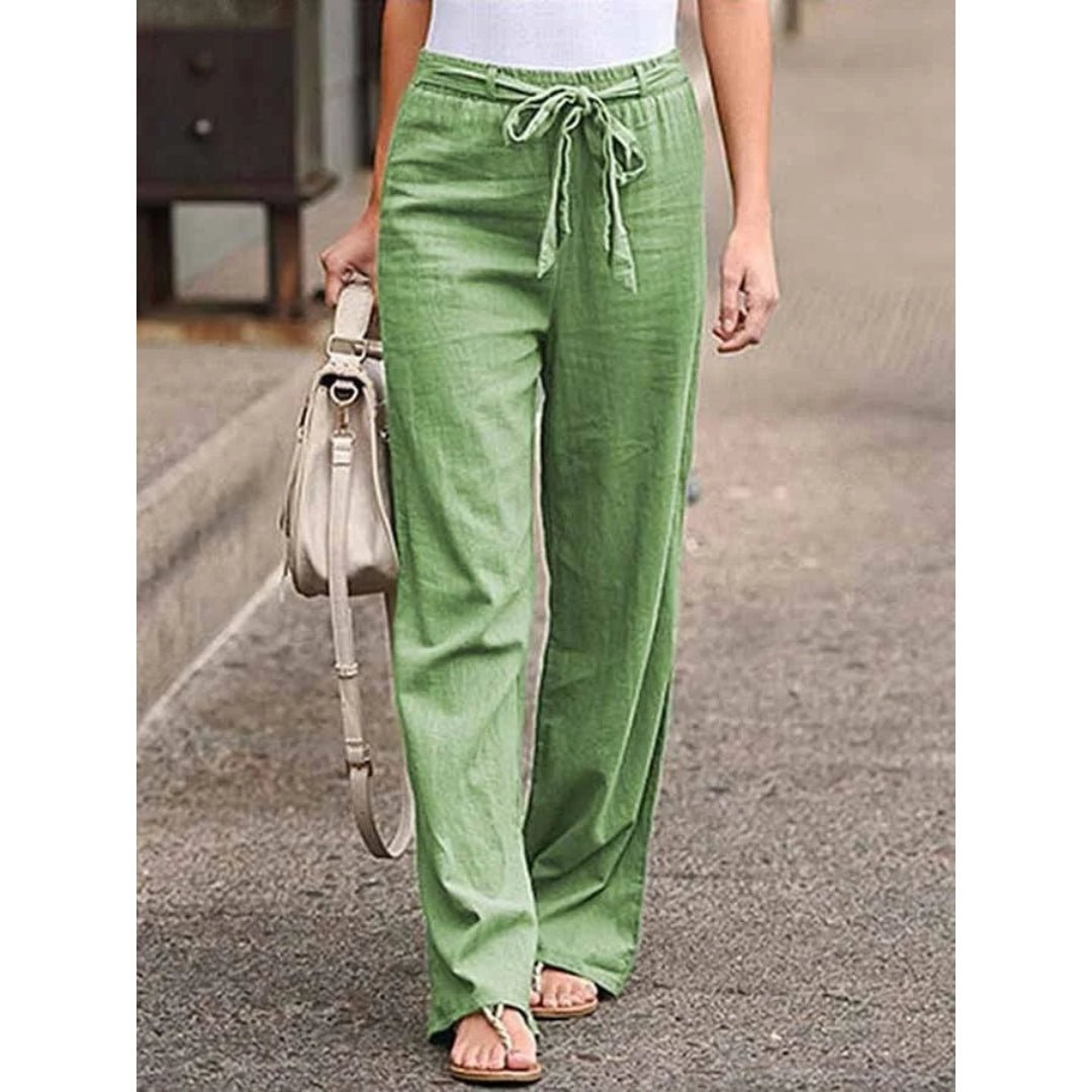 High Waist Drawstring Wide Leg Pants 5