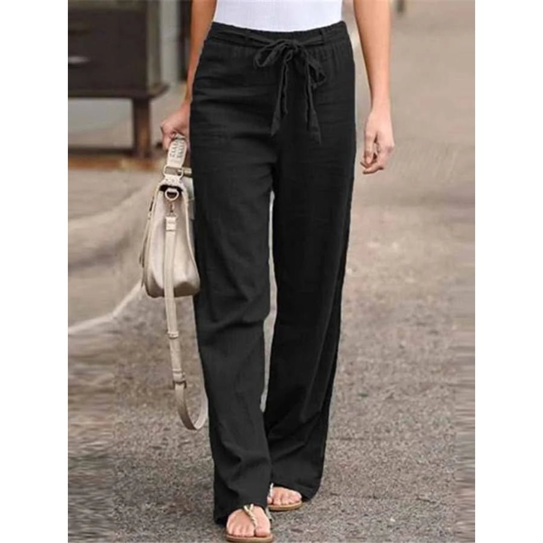 High Waist Drawstring Wide Leg Pants 7