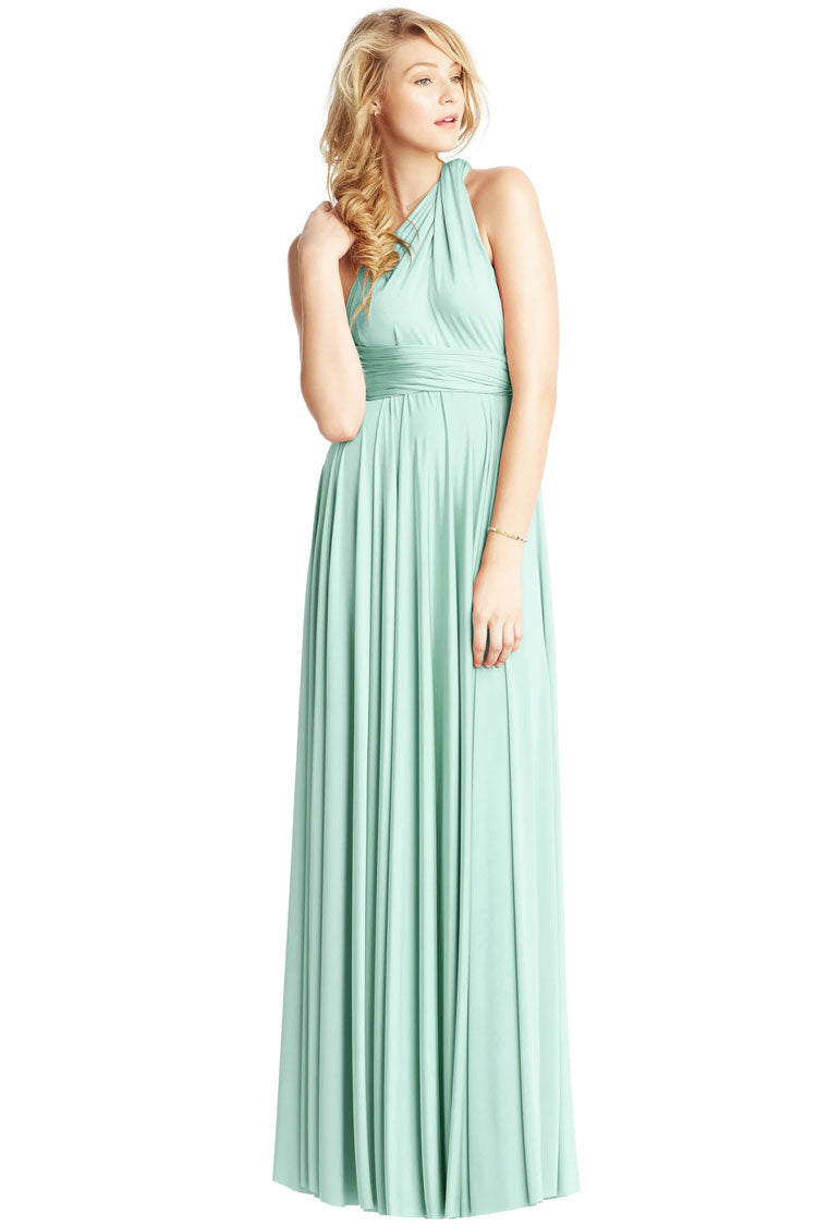 Convertible Deep V-Neck Wrap A-Line Maxi Dress - View 2