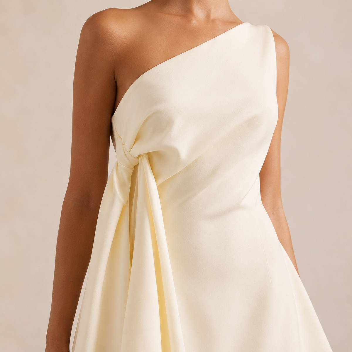 One Shoulder Tie Waist Asymmetric Flared Skort Playsuit 5