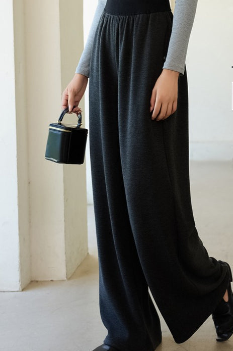 Antibacterial Fleece High Waist Knit Pants