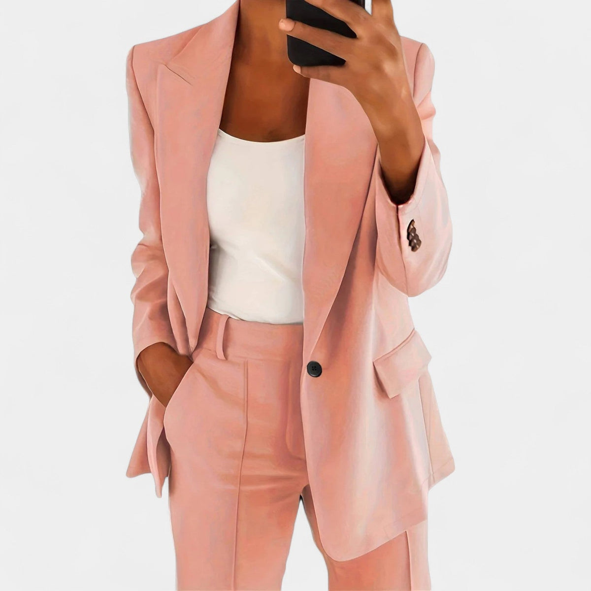 Long Sleeve Blazer and Straight Leg Pants Two Piece Set 6
