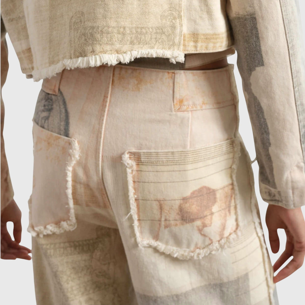 Photo Print Wide Leg Jeans 6