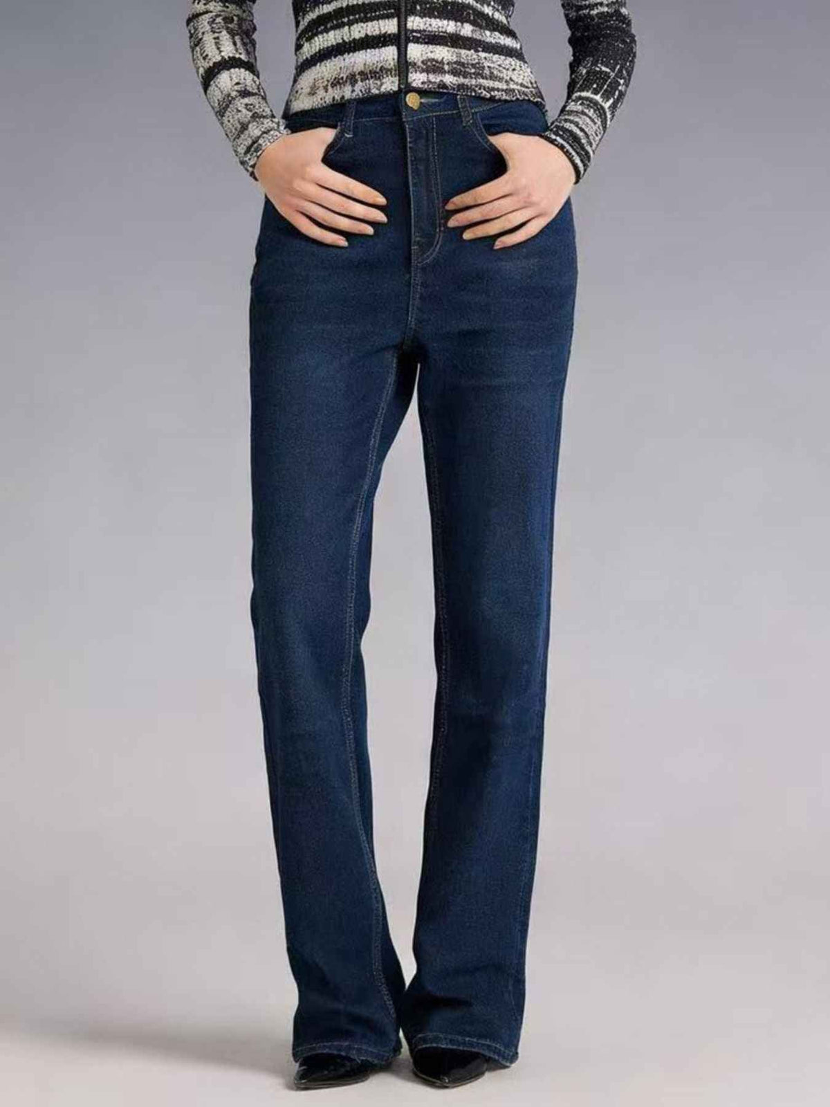 High-Waisted Bootcut Jeans