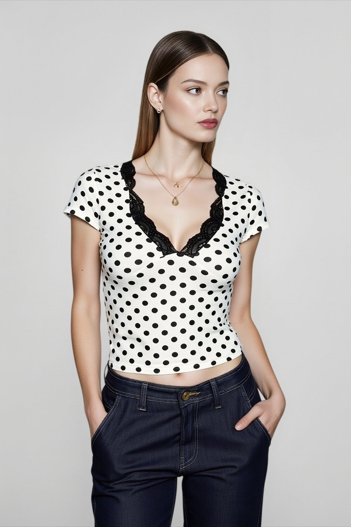 Colorblock Dot Top
