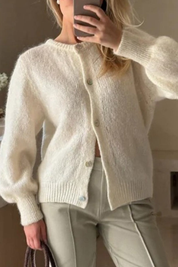 Pastel Mohair Blend Solid Cardigan