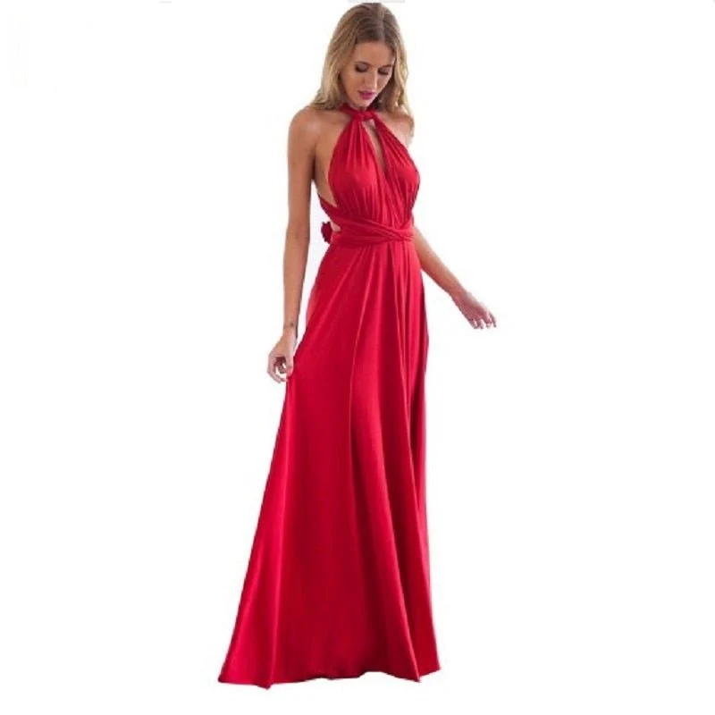V-Neck Cross Back Ruched Waist Flowy Maxi Dress - View 3