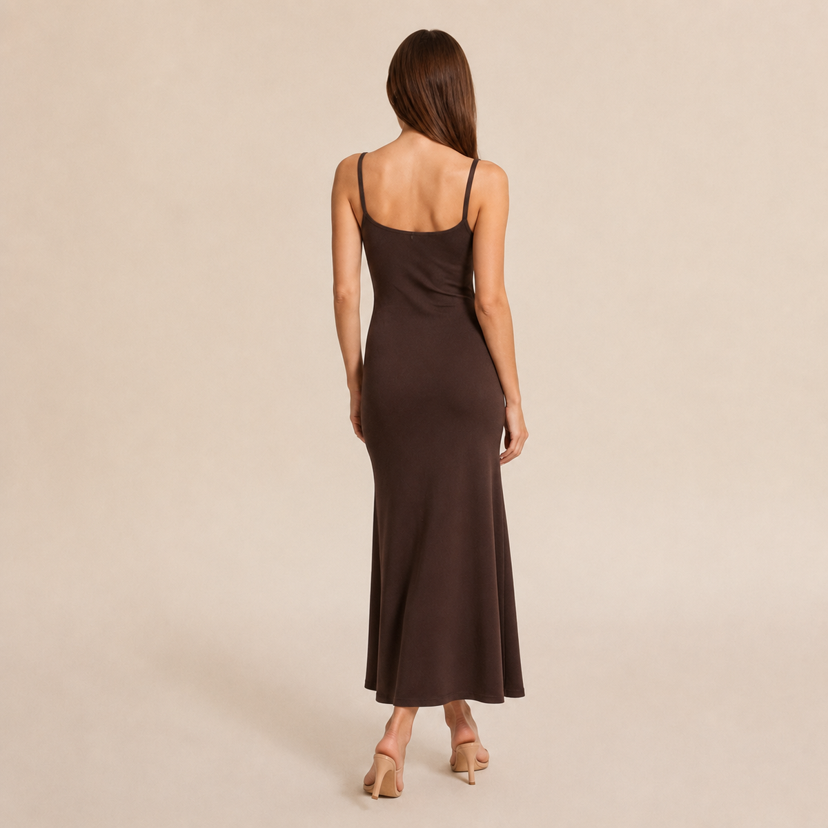 Scoop Neck Spaghetti Strap Fit and Flare Maxi Dress 12