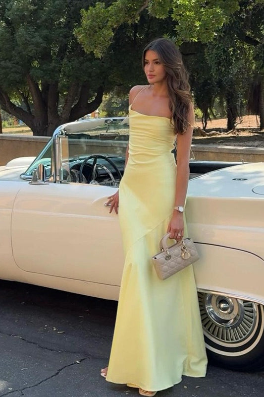 Belted Backless  Maxi Silk Dress - View 3