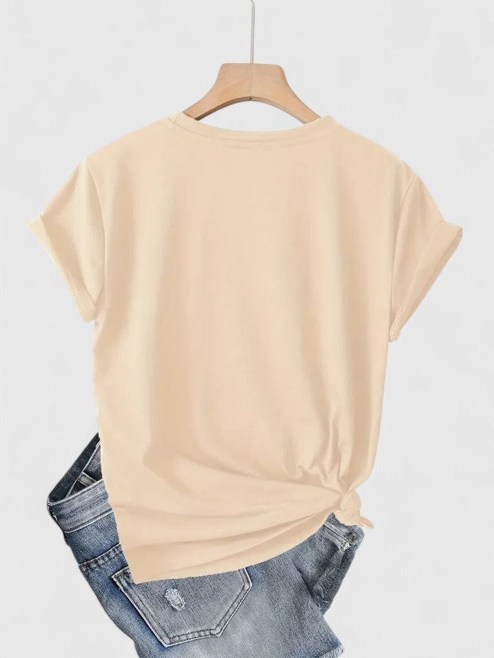 Heart Print Crew Neck Short Sleeve T-Shirt 21
